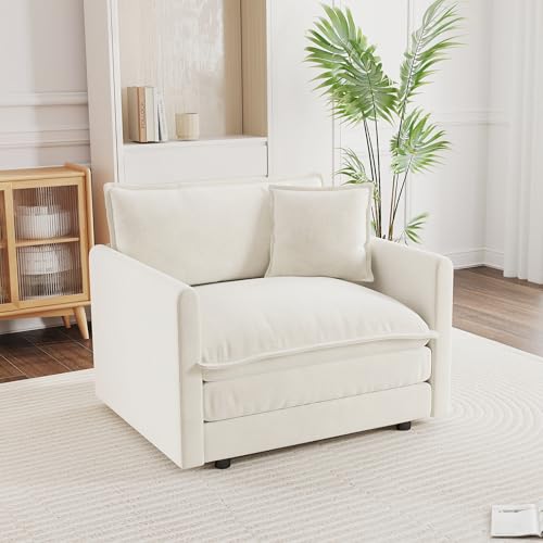 Sillón Plegable Chenille Blanco