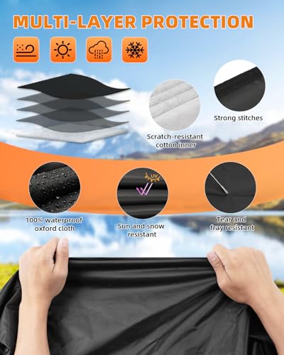 Image of Waterproof Cab Covers Fit for Gladiator JT 2019-2025, Scratchproof Inner Cotton Car Cover with Driver Door Zipper Windproof Straps All Weather UV Protection