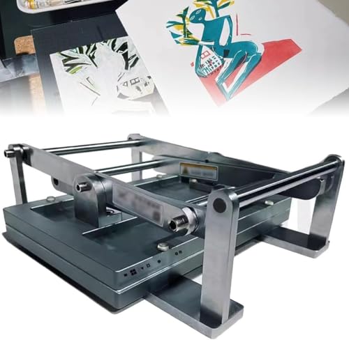 Image of Printmaking Lino Press Machine - Dual Levers Centering Lines for A4, 35X24cm Printing Plate -for Cards, Stamps