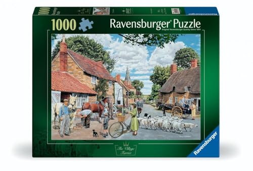 Ravensburger The Village Farrier Puzzle de 1000 pièces – Scène de Campagne Trevor Mitchell, Vie de Village – Puzzle nostalgique pour Adultes et familles