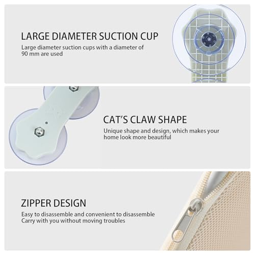 Percha de ventana para gato con soporte plegable para interior 7