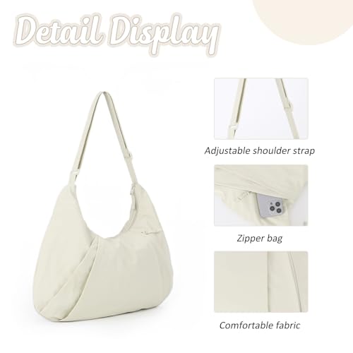 Image of GOKTOW Crescent Crossbody Bag, Nylon Hobo Shoulder Bag for Women Trendy Travel Carryall Purses Bag