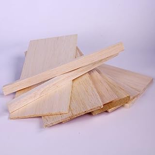Balsa Wood for Kids Modelling & Craft Light Weight Model Bundle 8 Assorted Sizes by BCreative®