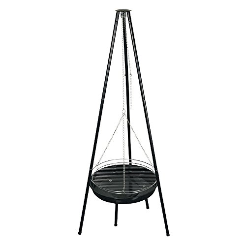 4U de Comercio en Línea Parrilla con Fuego Bañera Altura Regulable ø50 cm trípode Carbón Vegetal Barbacoa Jardín grilll Barbacoa