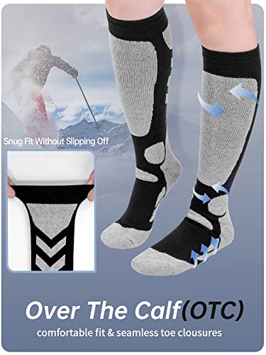 Kayzadd Ski Socks 2-Pack, Over The Calf (Otc) Non-Slip Cuff For Men, Snow Socks For Skiing,Snowboarding, Hiking, Cold Weather, Snow, Hunting #TOP3