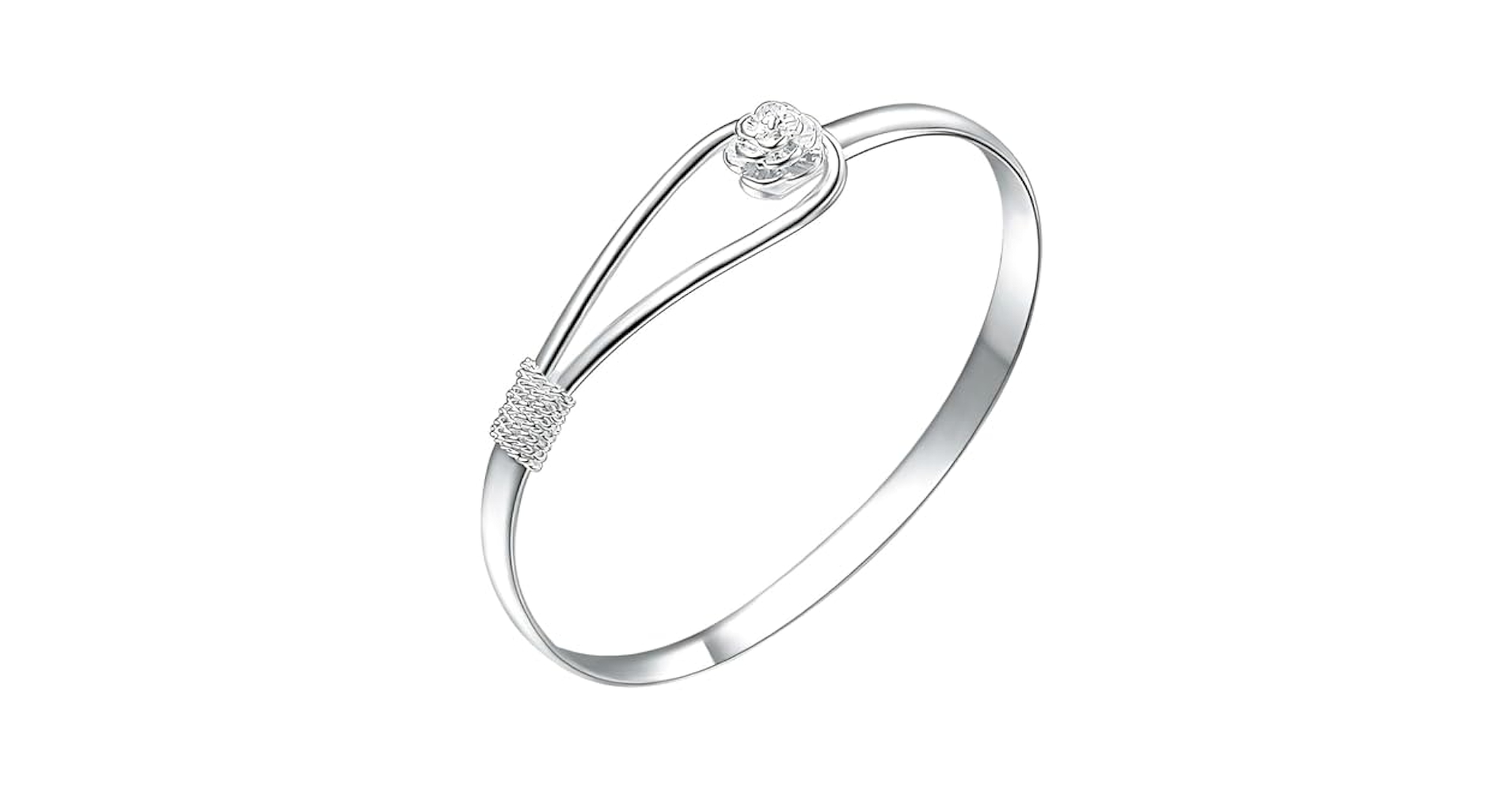 【新品】PRY シュウト Silver Hook Bangle [narrow] Sterling Silver Rhodium-Plated Polished Cz Hook Closure