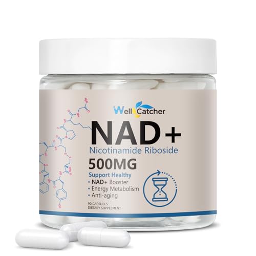 NAD+ Resveratrol Supplement for Women Men | Liposomal Nicotinamide Riboside 500mg Organic Pure NAD+ Booster Clinically Proven Cellular Energy Anti-Aging Metabolism Enhancer Support 90 Vegan Capsules