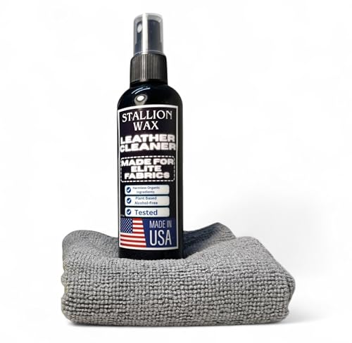 Dark Leather Cleaner Solution – with Microfiber Towel - Made in USA – Quickly Removes Dirt, Stains, and Grime from Black, Brown Furniture, Car Seats, Couches, Handbags for a Smooth Polished Finish