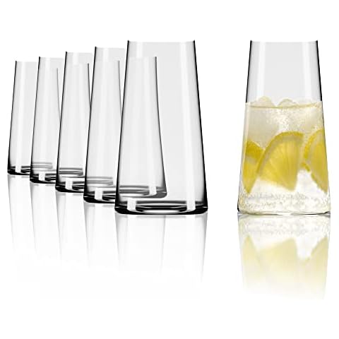 Stölzle Lausitz Longdrinkgläser Power / 6er Set Trinkgläser/Cocktailgläser/hochwertiges Longdrinkgläser Set in edlem Design/Gin Gläser/Highball Gläser Cover