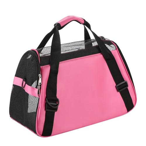 Hundetasche Netzgewebe Atmungsaktiv Katzentransportbox Faltbar Hundetragetasche Waschbar Matte Kleintiertasche Einstellbar Schultergurt Katzentasche Abnehmbar Transporttasche Hunde Katzen Welpen