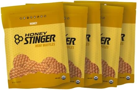 Honey Stinger Organic Mini Honey Waffles, Energy Stroopwafel for Exercise, Endurance and Performance, Sports Nutrition for Home & Gym, Pre and Post Workout, 5 Bags, 26.5 Ounces