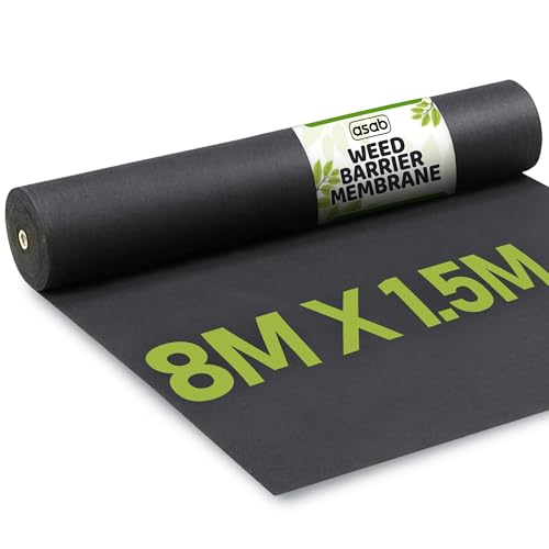 ASAB Weed Control Membrane | Non Toxic Ground Cover Roll | Landscape Fabric Garden Orchard | Lightweight Durable | Breathable (1.5m x 8m)
