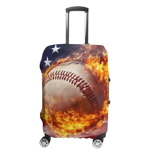 USA Flag Baseball Sports Travel Luggage Cover Suitcase Protector Baggage Covers for Men Women S