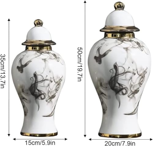 Pot à gingembre traditionnel en céramique noire et blanche idée cadeau maison