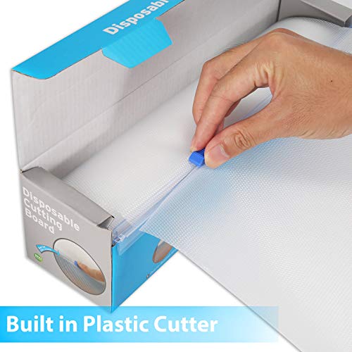 Redvigh Disposable Plastic Cutting Boards For Kitchen & Outdoor, Cooking Prep, Camping, Bbqs, Traveling Or Kitchen – Easy To Use Flexible Cutting Board Sheets With Built In Sliding Cutter 9.83' #TOP1