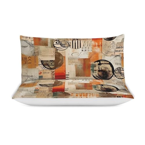 Parure de lit journal rétro 229x229 cm avec housse de couette zippée chaude