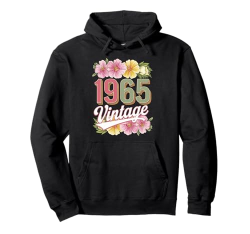 Vintage 1965 Retro Born Flowers, anniversaire, fille, femme Sweat à Capuche
