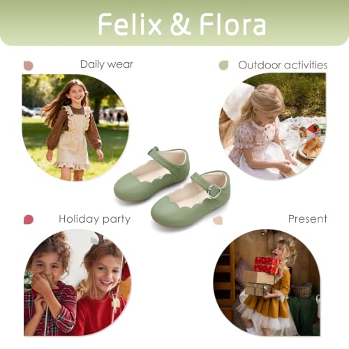 Image of Felix & Flora Toddler Flower Girl Dress Shoes - Baby Girl Ballet Mary Jane Flats for Party School Wedding