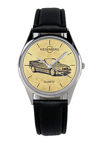 KIESENBERG Montre Homme Cadeau pour BMW M3 E36 Oldtimer Fans Quartz Analogique Bracelet en Cuir Montre-Bracelet B-5722