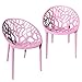 Trisens Gartenstuhl Kunststoff Stapelstuhl Bistrostuhl Küchenstuhl Stuhl Stapelbar, Farbe:Rosa, Menge:2 St.