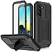 Simicoo Samsung S22 Plus Case with Screen Camera Protector, Samsung S22 Plus Rugged Military Metal Heavy Duty Waterproof Case with Stand Screen Protector Slide Camera Cover for Man Outdoor (Black)
