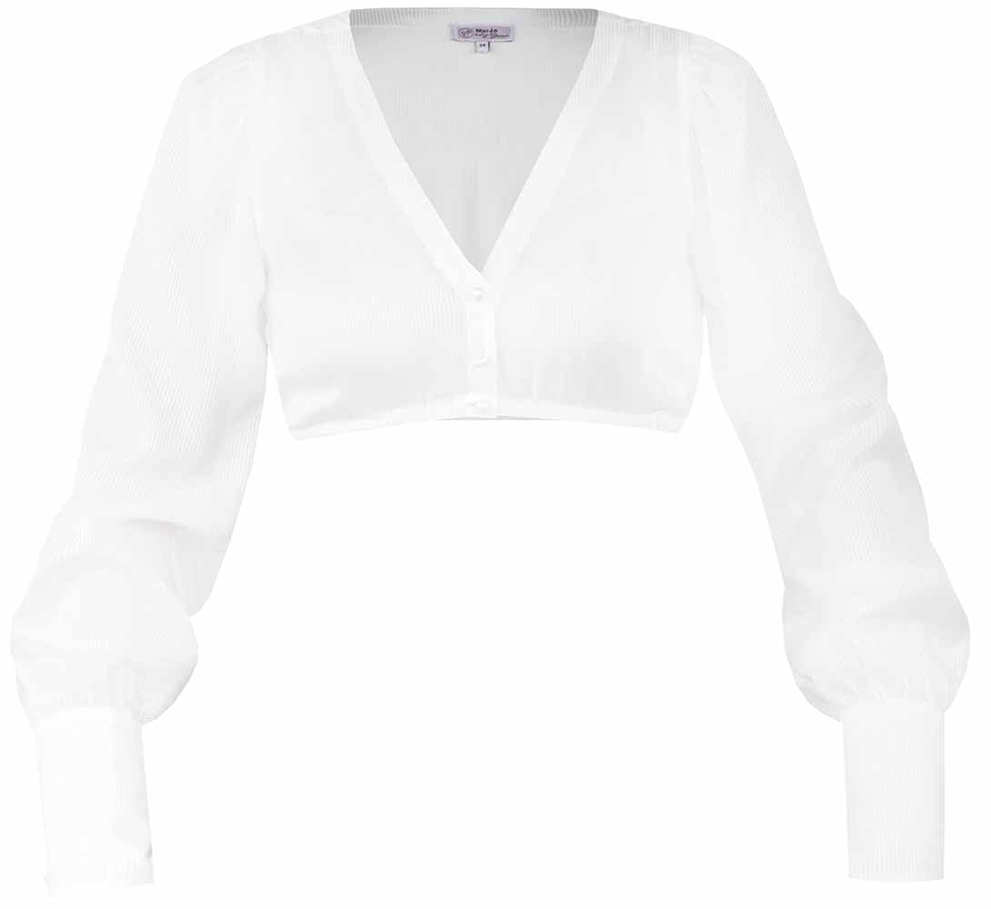 Produktbild von Marjo Dirndlbluse Jetzendorf Langarm: V-Ausschnitt, 100% Viskose, Ecru/weiß, Maschinenwaschbar