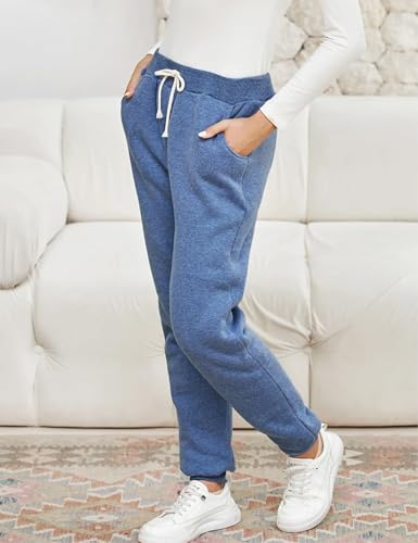 Image of Yeokou Women's Warm Sherpa Lined Athletic Sweatpants Joggers Fleece Pants
