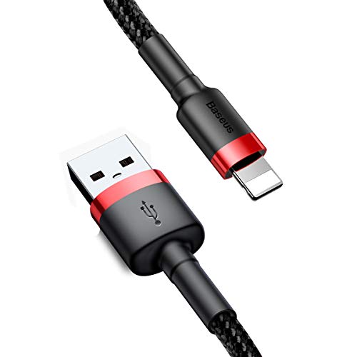 Image of Baseus cafule Cable USB For lightning 2.4A 1M Red+ Black