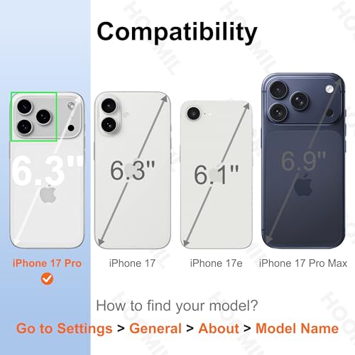 Image of HOOMIL Clear Case for iPhone 17 Pro, Anti-Yellowing