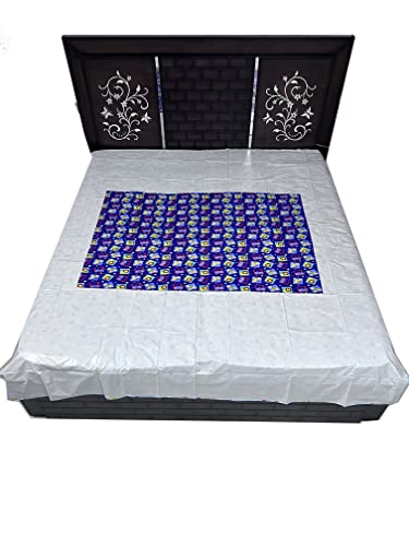 Image of EcoSoft Plastic Sheet,PVC Sheet for Kids,Rubber Sheet for Babies,Bed Wetting Protector(90 x 135 cm) (Mini Jungle Blue)