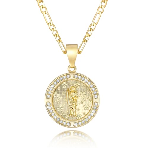 Catholic Crucifix Gifts Rosary Bracelet for Women-14K gold plated Virgin Mary Jesus Cross Charm Link Chain, Dainty Virgen de Guadalupe Religious Gift for Confirmation Baptism First Communion Easter