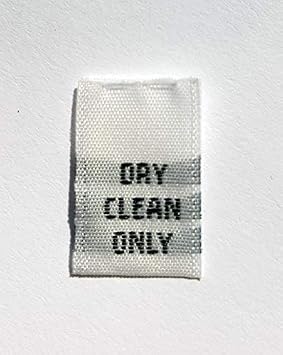 100 pcs Woven Clothing Sewing Garment Labels, Size Tags White - Dry Clean ONLY
