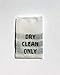 100 pcs WOVEN CLOTHING LABELS, SIZE TAGS WHITE - DRY CLEAN ONLY