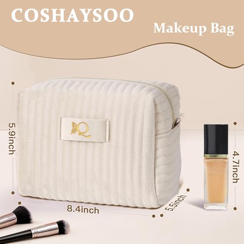 Image of COSHAYSOO Personalized Bridesmaid Proposal Gifts Initial Makeup Bag Letter Q, Bachelorette Party Bridal Shower Maid of Honor Gift for Wedding, Monogrammed Cosmetic Pouch for Bride Mother