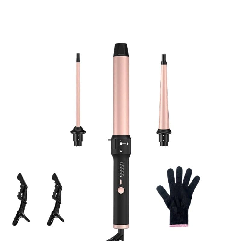 Fer à friser 3 en 1 baguette céramique 1,27-3,8 cm bigoudi rose avec boîte