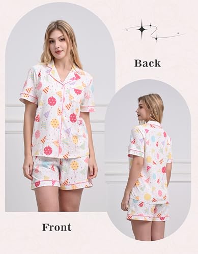 Image of NAP BOUND 100% Cotton Pajamas for Women Sets 2 Pieces Pjs Button short sleeves with Pockets Soft Sleepwear Loungewear XS-XXL