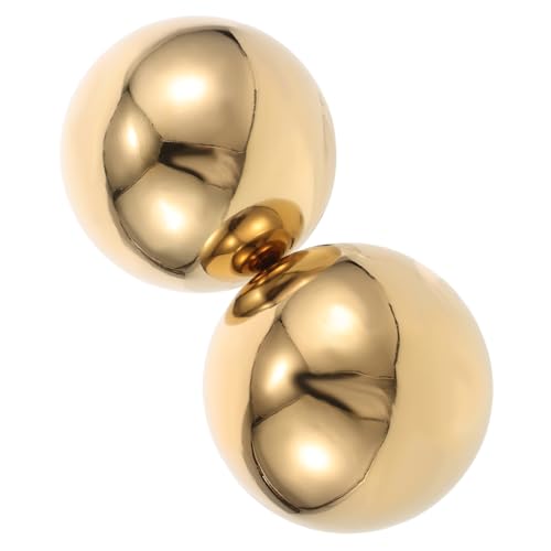 Garneck Gold Decorative Balls 2 Pcs Hollow Garden Balls Reflective Surface for Outdoor Decorations