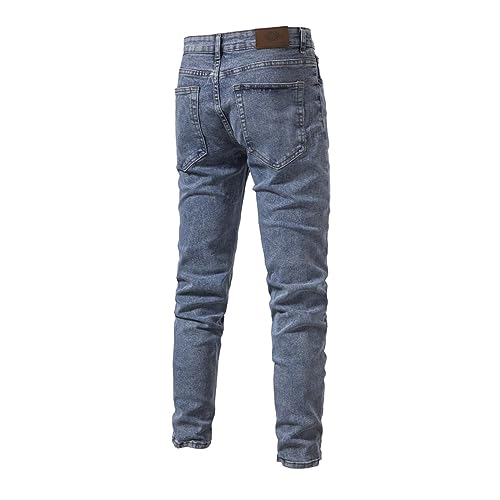Mens Slim Fit Jeans Comfortable Ripped Skinny Straight Leg Cut for a Fashionable Look with a Flexible Waist2