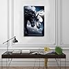 Black And White Horse Poster Canvas Poster Bedroom Decor Landscape Office Room Decor Gift 8" L X 12" W #2