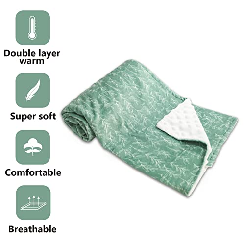 Manta para bebé HNHUAMING Minky Verde Salvia 30x40 pulgadas miniatura 5