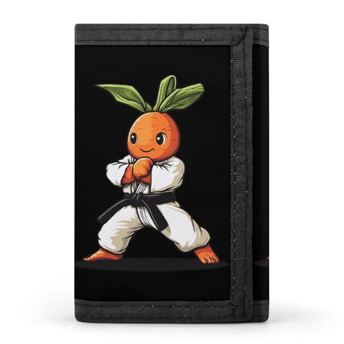 Karate Carrot Trifold Wallet Slim Credit Card Holder Minimalist Front Pocket Money Clip for Women Men
