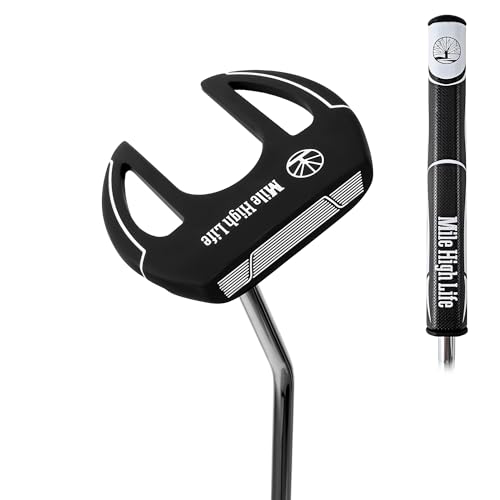 Mile High Life | Men’s Golf Putter w Premium Grip | Right Handed Putters w Aim Line | Entry Level Golfer Putter | Value Alternative to Major Brands PU Grip-C Blade