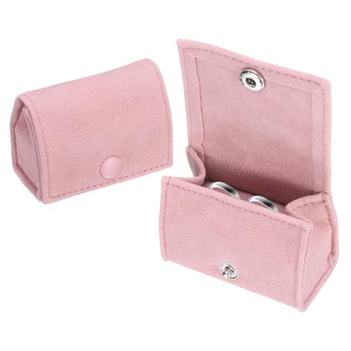 QUARKZMAN Scatola per Anelli in Velluto, Portagioie da Viaggio Portaanelli Portatile Organizzatore Piccolo per Anelli Orecchini Gioielli Regalo per Donne Ragazze, Rosa