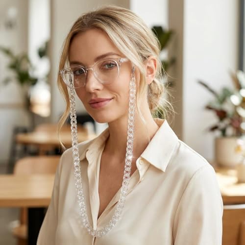 Image of Acrylic Glasses Chain for Women Men Reading Eyeglass Strap Sunglasses Holder Mask Lanyard Chain for Adults