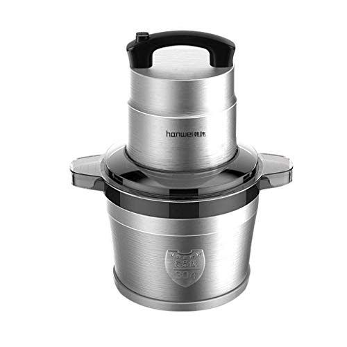 Elektrischer Haushaltszerkleinerer, Hochleistungs-Küchenmaschine, 6-Liter-Edelstahlmischer für Fleisch, Gemüse, Obst und Nüsse, schnell und langsam,