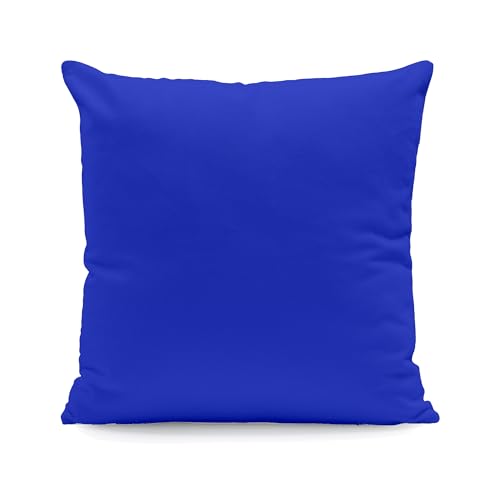 Kissenbezug 50x50 cm Uni Kobalt Blau Baumwolle Dekokissen Kissenhülle Couchkissen Sofakissen Deko Reißverschluss