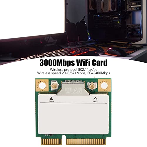 Tarjeta WiFi 6 de Banda Dual 3000 Mbps, Adaptador de Red Mini PCI E con Bluetooth 5.1, MU-MIMO, 2.4 GHz / 5 GHz miniatura 2