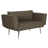 Novogratz Leyla Loveseat, Multifunctional and Modern Design, Adjustable Armrests to Create a Couch S