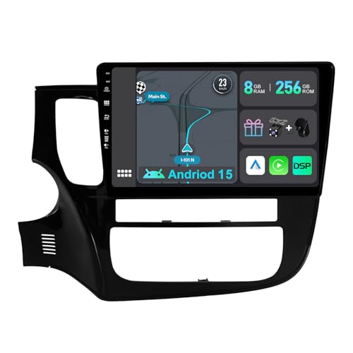 YUNTX [8GB+256GB] Android 15 2 Din Autoradio pour Mitsubishi Outlander (2012-2018)-[Intégré CarPlay/Android Auto/DSP/GPS]-IPS 2.5D 10.1