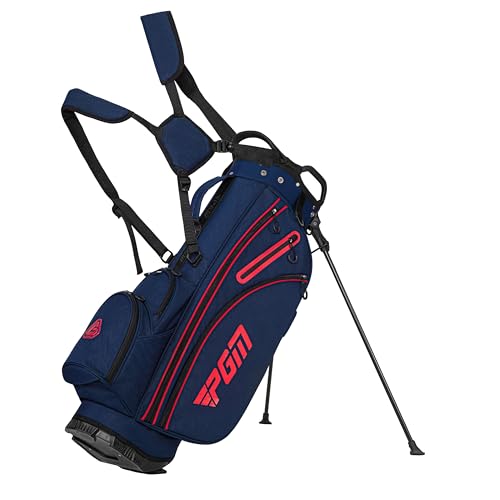 PGM Bolsa com suporte de golfe para homens e mulheres com refrigerador, leve e durável, bolsa de caminhada de golfe com alças ajustáveis e bolsos à prova d'água para uso em campo e autonomia azul